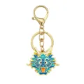 Chinese zodiac dragon keychain metal colorful dragon head pendant creative car key accessories gift - Blue (YSK00257)
