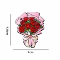 Exquisite red rose bouquet enamel pin badge or creative metal fridge magnet gift. - Rose Bouquet (BXT0173-5) / Refrigerator Magnet / Electrophoretic Black