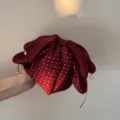 Elegante Pünktchen Haarspange mit Perlenanhängern, ideal für halboffene Frisuren. - Rote Polka Dot Schleife (FJ1363)