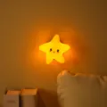 Cute star silicone night light for kids room warm LED nursery lamp bedside USB rechargeable. - Star / Warm Star
