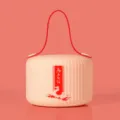 Portable LED night light, creative ambient table lamp with red handle and lucky design. - Horse with Coin