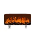 Modern simulation fireplace flame humidifier white aroma diffuser ambient light model - White - Charcoal