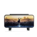 Simulated fireplace flame humidifier desktop aromatherapy machine with landscape screen display - Black - Elk