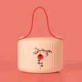 Creative LED persimmon night light ambient desk lamp with red handle and cute festive design. - Persimmon