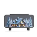 Winter snow cabin ambient light humidifier aroma diffuser desktop electronic decor item. - Black - Snow House