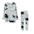 Conjunto De Sudadera Y Pantalón De Chándal Casual De Manga Larga Con Estampado Batik - S / Top y Pantalones / Negro