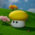 Cute cartoon mushroom night light variant, USB rechargeable colorful ambient bedside decorative lamp. - Yellow - Warm White