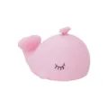 Silicone whale night light detail view, cute soft pink LED lamp texture and sleeping design. - Pink