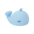 Cute blue silicone whale night light for bedroom. Soft LED nursery lamp with touch control. - Blue