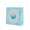 Hellblaue Retro Vinyl Plattenspieler Bluetooth-Lautsprecher mit Ozean Display und Sound. - Blau