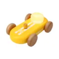 Wooden go-kart night light with colorful LED, cute desktop decor and bedside lamp. - Yellow