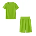 Set Sportivo Donna Maglietta Maniche Corte e Pantaloncini Yoga Verde Neon Fitness - Verde fluorescente