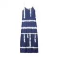 Detalles del vestido largo azul y blanco a rayas ceñido con tirantes finos y elegantes. - S / Vestidos / Azul Marino