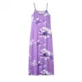 Mujer Morado Estampado Floral Tirantes Finos Largo Vestido Casual De Verano Playa - S / Vestidos / Púrpura
