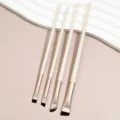 4-teiliges beige Make-up Pinselset mit angewinkelten Eyeliner- und Brauenpinseln für präzise Augen. - Cremeweiß (4 Stück)