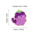Lindo broche esmaltado de gato fruta creativo, adorable gatito morado de dibujos animados joya. - Gato Uva (CZ3132-1)