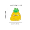 Bonito pin esmaltado de gato piña, broche de metal creativo con diseño de dibujos animados. - Gato Piña (CZ3132-2)