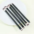 Set of 5 dual-ended eye makeup brushes for professional eyeshadow blending and contouring details. - 5 Pcs Set / Black