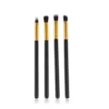 Detailed view of 4pcs eye shadow makeup brush set, professional eye beauty tools with black handles. - 4 Pieces/Pack / Black