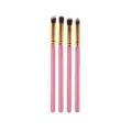 4-piece small eyeshadow brush set with pink handles and gold ferrules for precise eye makeup. - 4 Pieces/Pack / Red