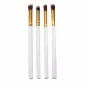 4-piece small eyeshadow brush set with white handle and gold ferrule for precise eye makeup. - 4 Pieces/Pack / Platinum