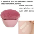 Large pink mushroom makeup brush for smooth liquid foundation and loose powder application. - Sycee / Ingot / Pink