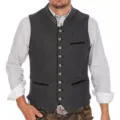 Men traditional vintage wool vest slim fit groom wedding formal waistcoat for men apparel - XS / Gray