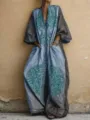 Boho geprinte jumpsuit met wijde pijpen voor dames, casual en comfortabele stijl. - S / Jumpsuits / Blauw