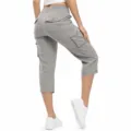 Women's Lightweight Cargo Capri Pants 6 Pockets Hiking Outdoor Casual Grey Variant - 4XL / Light Gray