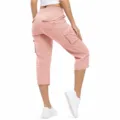 Women's Pink Cargo Capri Pants Quick Dry Lightweight Hiking Casual Outdoor Travel Shorts - 4XL / Pink