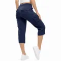 Women's lightweight cargo capri pants casual outdoor hiking multi-pocket trousers blue - 4XL / Navy Blue