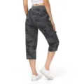 Women Casual Camo Cargo Capri Pants Lightweight Hiking Multi-Pocket Outdoor Trousers - 3XL / Camouflage