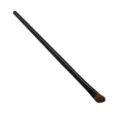 Detailed close-up of the black angled eye shadow brush with soft brown bristles and long handle. - Black - Nose Shadow Brush