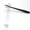 Portable soft bristle nano toothbrush with clear storage case for daily travel oral care - Black Handle Wave Bristles