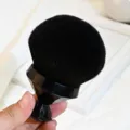 Large diamond makeup brush with soft dense black bristles and faceted handle for loose powder. - Diamond Mushroom / Black