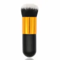 Professional chubby kabuki foundation brush for flawless liquid cream makeup application. - Black Gold
