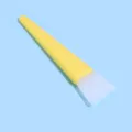 Yellow handle silicone facial mask brush soft head DIY beauty makeup tool for skincare application. - Yellow