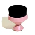 Pink diamond handle foundation brush with dense black bristles for flawless makeup application. - Black Bristles Flat Head / Pink