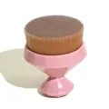 Pink diamond handle flat top foundation brush, dense soft bristles for seamless makeup. - Brown Bristles Flat Head / Pink
