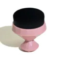 Pink diamond handle kabuki foundation brush for flawless makeup application daily use 1pc - Black Bristles Round Head / Pink