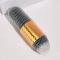 Chubby foundation brush makeup tool with gold ferrule and protective mesh net variant. - Single Piece (With Protective Net) / Black & Gold
