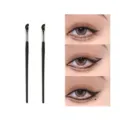 Detailed view of angled eyeliner and eyebrow makeup brushes with precision bristles for fine lines. - Eyeliner Brush