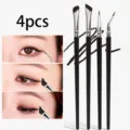 Set of 4 professional makeup brushes with angled heads and fine tips for detailed eye makeup. - 4 Pieces Eyeshadow Brushes