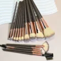 15pcs Dark Brown Makeup Brush Set Powder Eyeshadow Foundation Brushes Professional Cosmetic Tools - 15 Pieces / Coffee Brown