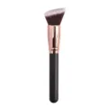 Angled makeup brush foundation contour brush soft synthetic hair cosmetic beauty tool black - Round Handle Angled Head / Black
