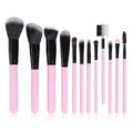 12pcs pink makeup brush set professional cosmetic tools for eyeshadow blush contour blending. - Twelve Piece Kit / Pink