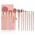 Rosa 11-teiliges Make-up Pinsel Set mit Etui professionelle Kosmetik Pinsel Werkzeuge - Mit PU-Aufbewahrungstasche / Sakura Rosa