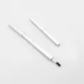 Retractable lip brush portable metal makeup brush square mini cosmetic tool for travel. - Silver