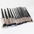 16-piece black makeup brush set, professional cosmetic tools for foundation and eyes - 16 Pieces Black OPP
