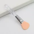 Kleine siliconen gezichtsmasker kwast met transparante handvat voor DIY schoonheid. - Oranje-Lange Steel